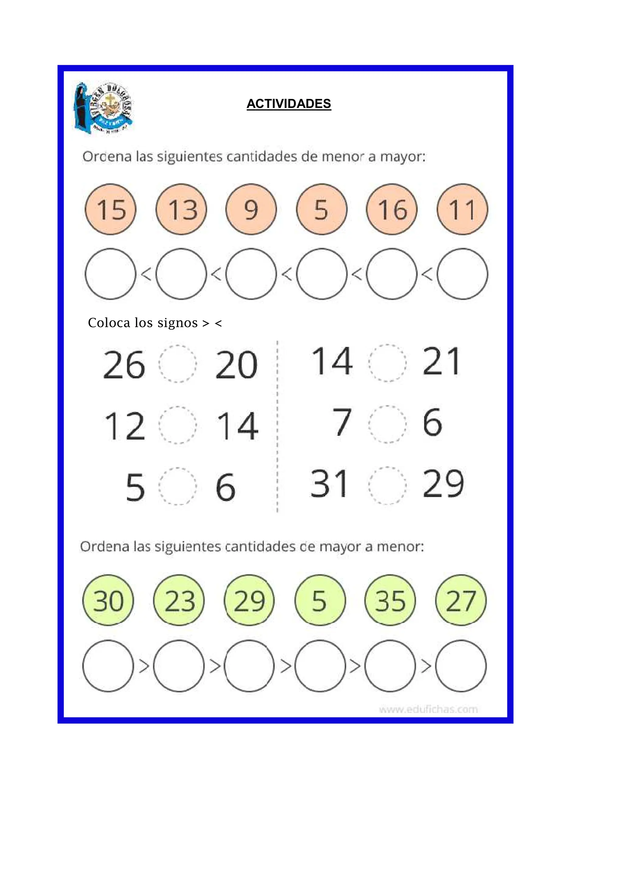 Fichas de trabajo para primer grado de primaria | PDF
