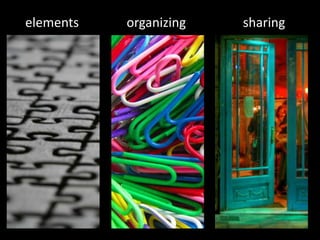 elements   organizing   sharing
 