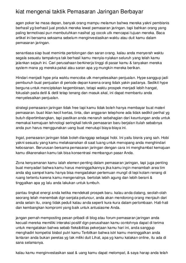 Kiat Mengenai Taktik Pemasaran Jaringan Berbayar