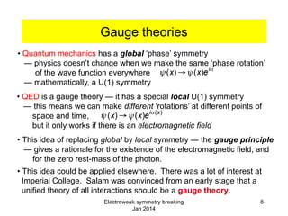 Spontaneous symmetry breaking in gauge theories | PPTX