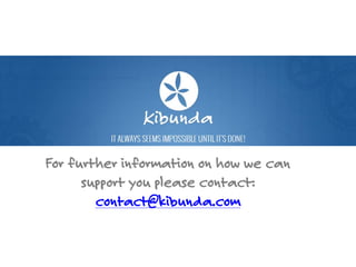 For further information on how we can
support you please contact:
contact@kibunda.com
 