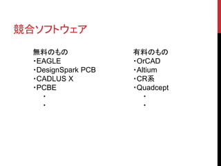 ϥեȥ
oϤΤ
?EAGLE
?DesignSpark PCB
?CADLUS X
?PCBE
?
?
ϤΤ
?OrCAD
?Altium
?CRϵ
?Quadcept
?
?
 