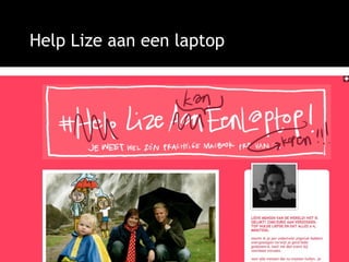 Help Lize aan een laptop
 