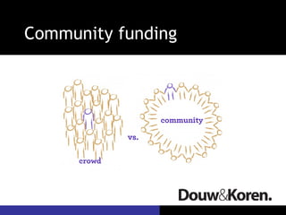 Community funding
 