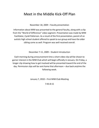Kick Off Information | DOCX