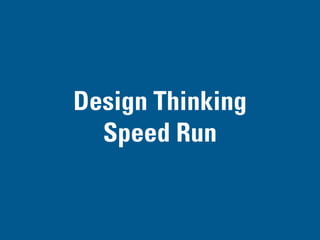 DESIGN THINKING
SPEED RUN
PART IV
 