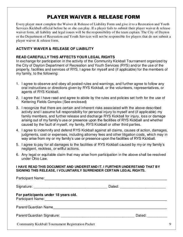 Dayton Kickball Tournament 2015 (Registration Packet)