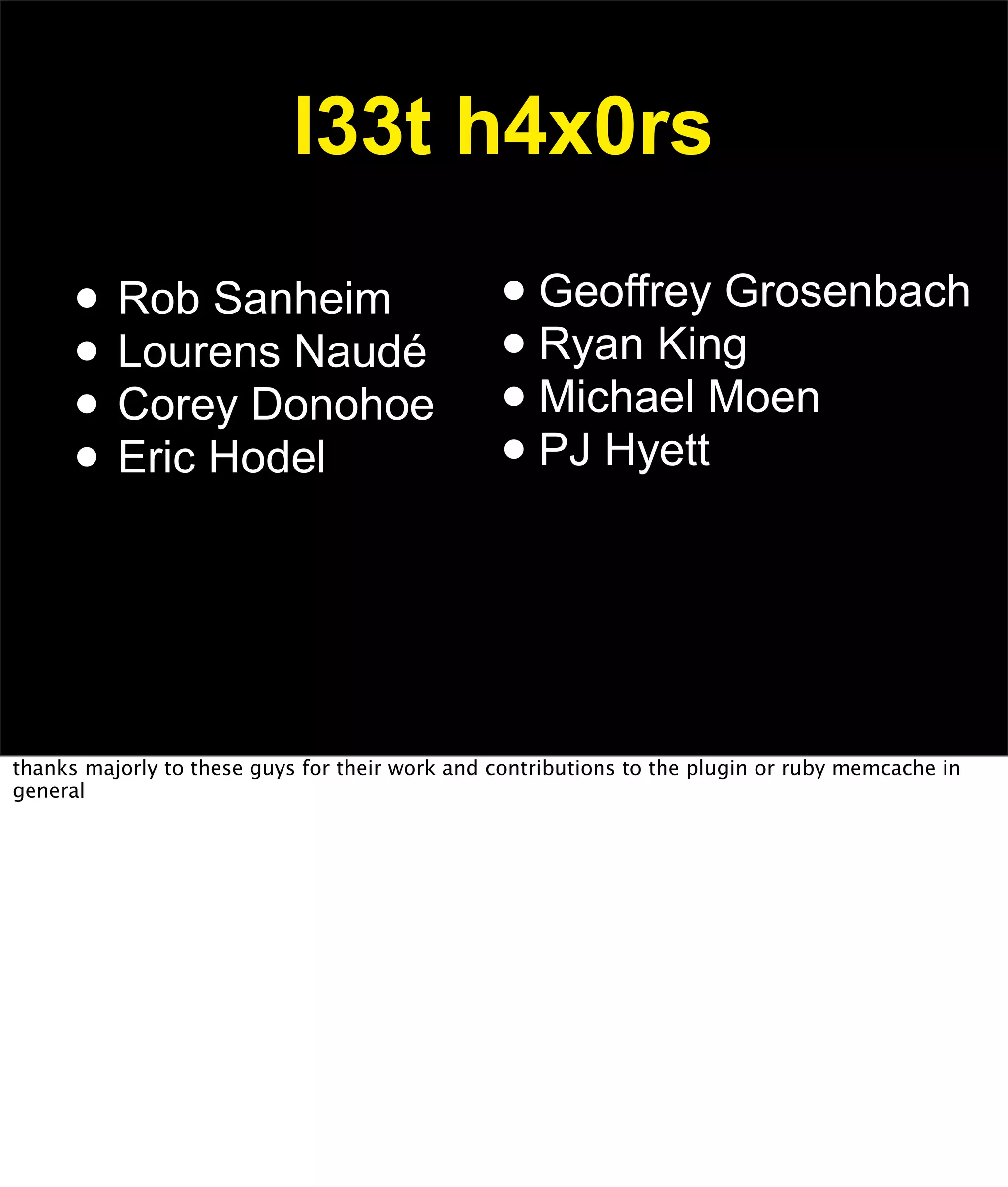 Kickin' Ass with Cache-Fu (with notes)