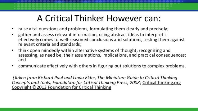 Critical thinking conference 2013