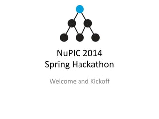 NuPIC 2014
Spring Hackathon
Welcome and Kickoff
 