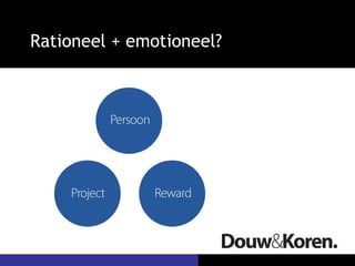 Rationeel + emotioneel?
 
