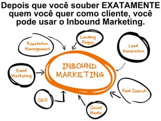 Depois que você souber EXATAMENTE
quem você quer como cliente, você
pode usar o Inbound Marketing.
 