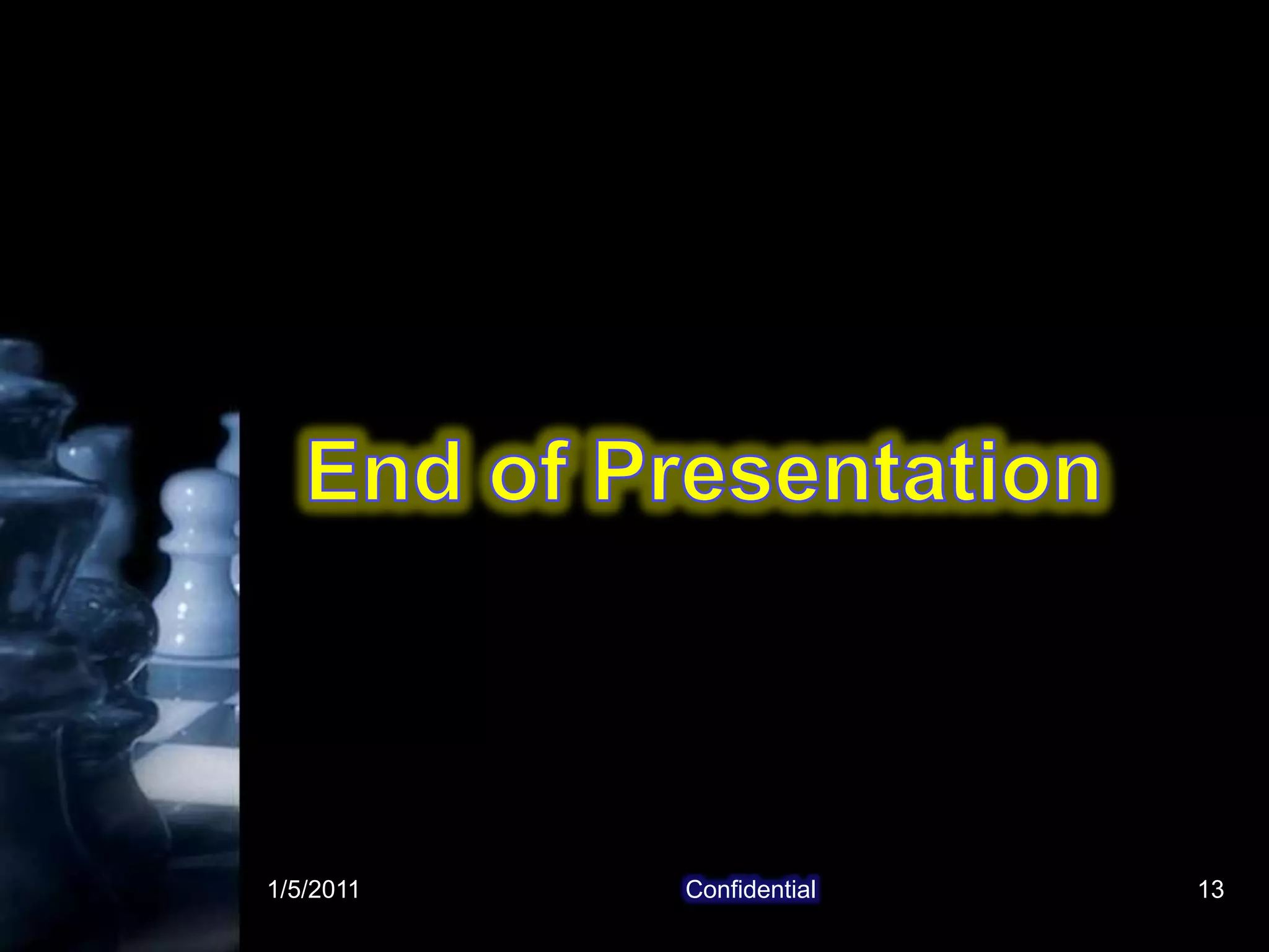 1/5/2011Confidential13End of Presentation