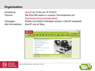 Informationsmanagement Kick-Off WS 12/13 | PPT