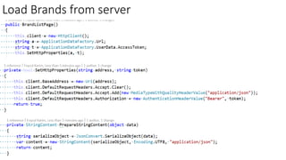 Load Brands from server
 