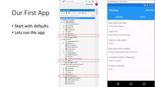 Our First App
• Start with defaults
• Lets run the app
 