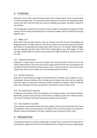 Guía practica de Kickstarter para campañas de Crowdfunding (ingles) | PDF