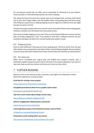 Guía practica de Kickstarter para campañas de Crowdfunding (ingles) | PDF