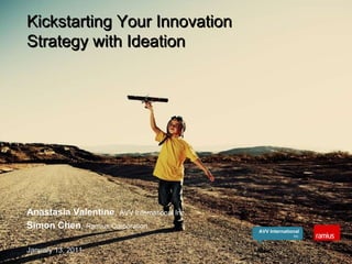 Kickstarting Your Innovation  Strategy with Ideation Anastasia Valentine ,  AVV International Inc . Simon Chen ,  Ramius Corporation January 13, 2011 AVV International Inc. 