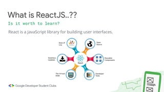 React is a JavaScript library for building user interfaces.
What is ReactJS..??
Is it worth to learn?
 
