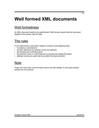 Kickstart Tutorial Xml