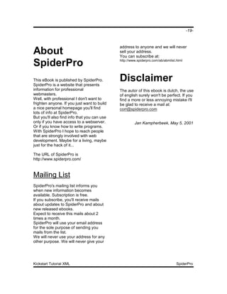 Kickstart Tutorial Xml