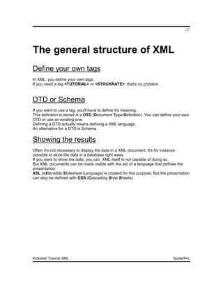 Kickstart Tutorial Xml