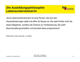 Junior Business Teams bei Login Berufsbildung