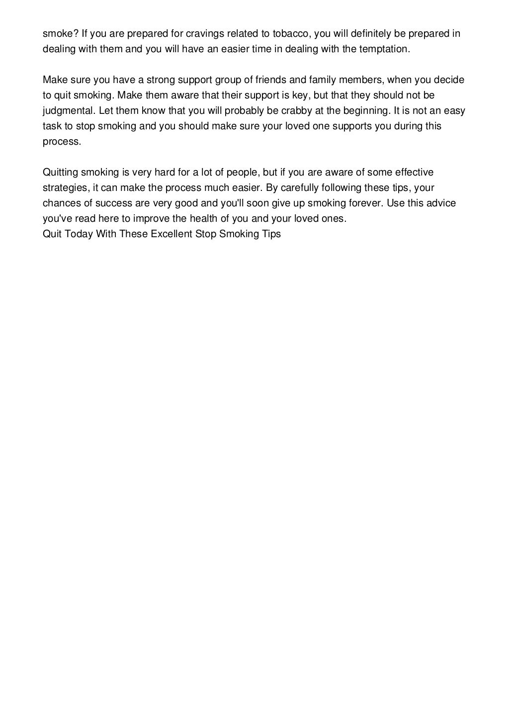 smoking cessation tips