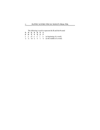 The following is used to represent the ô and the ≠ sound
ô ô# ô& ö ô+ õ ú
≠ ≠# Æ& Æ Æ+ Ø ∞
a u ee a é i o (at beginning of a word)
'a 'u 'ee 'a 'é 'i 'o (in the middle of a word)
πô&|øÂº ú`}∆°e z™F∆ v+z °`ez*ºè OÈKÔ o√c+iv
 