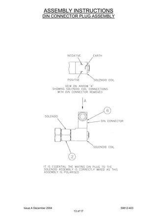 Issue A December 2004 59812-403
13 of 17
ASSEMBLY INSTRUCTIONS
DIN CONNECTOR PLUG ASSEMBLY
 