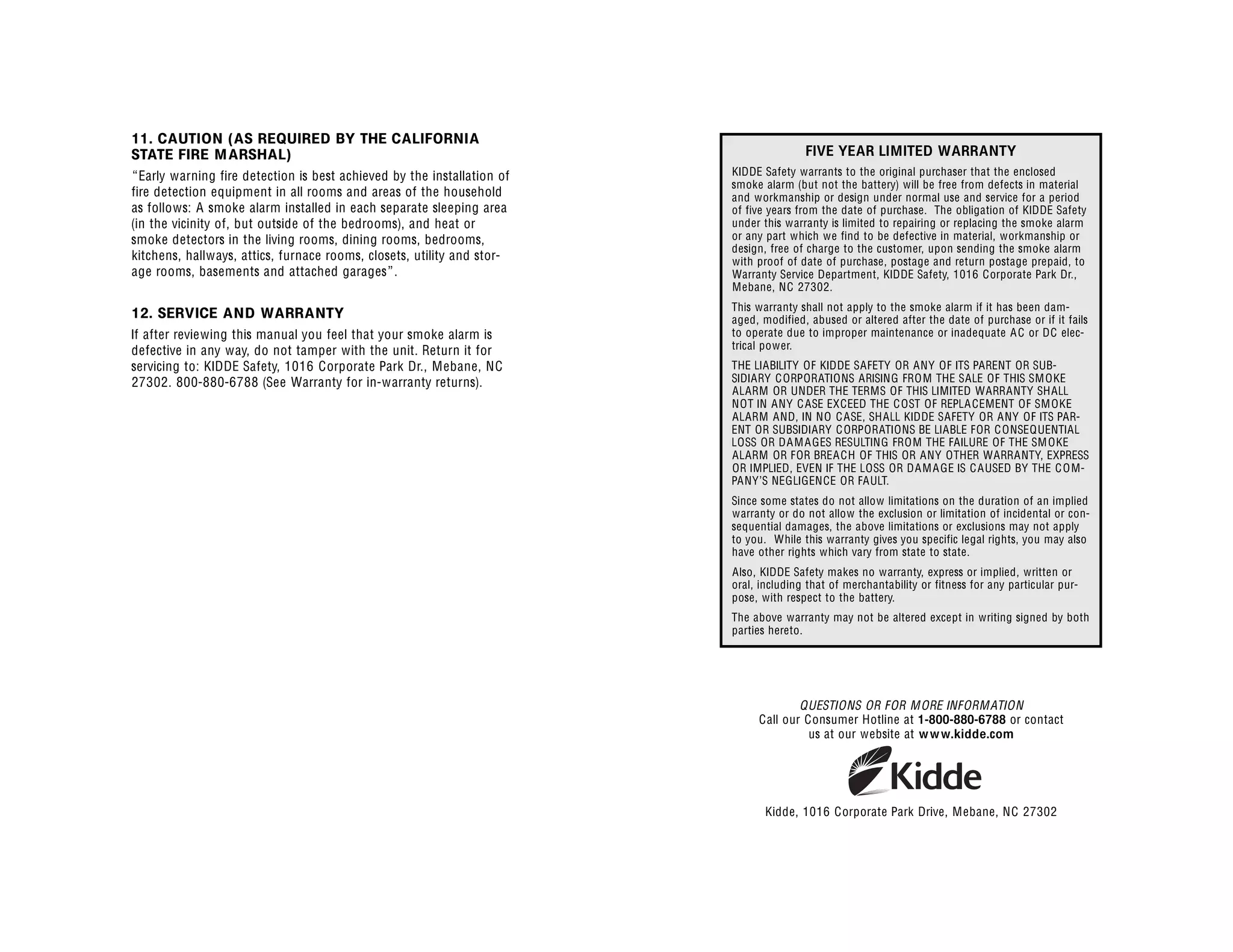 Kidde smoke alarm 0916 manual | PDF