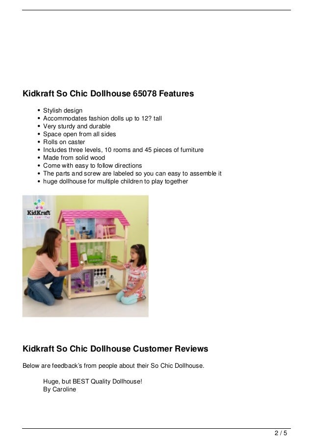 Kidkraft So Chic Dollhouse 65078 Review