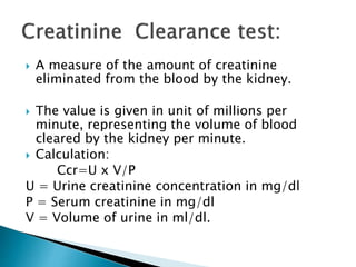 Kidney function tests used in clinical pathology.ppt