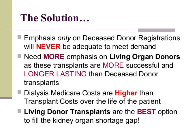 solutions to organ shortage Organ shortage is an ongoing problem in many countries the needless death and suffering which have resulted necessitate an investigation into potential solutions. solutions to organ shortage Organ shortage is an ongoing problem in many countries the needless death and suffering which have resulted necessitate an investigation into potential solutions.