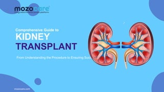 mozocare.com
Comprehensive Guide to
KIDNEY
TRANSPLANT
From Understanding the Procedure to Ensuring Success
 