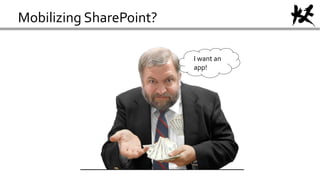 Mobilizing SharePoint?
I want an
app!
 