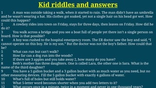 Quiz Kid Riddler Kid riddles and answers | PDF