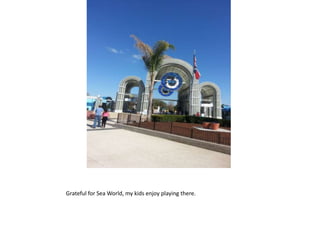 Grateful for Sea World, my kids enjoy playing there.
 