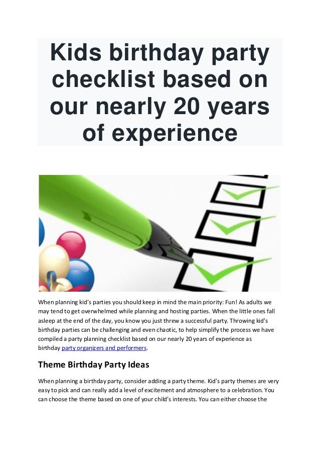 kids birthday party checklist based on our nearly 20 years of experie party checklist
