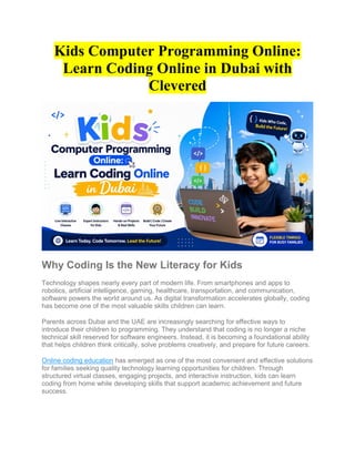 Comprehensive Guide to Kids Computer Programming Online in Dubai with ...