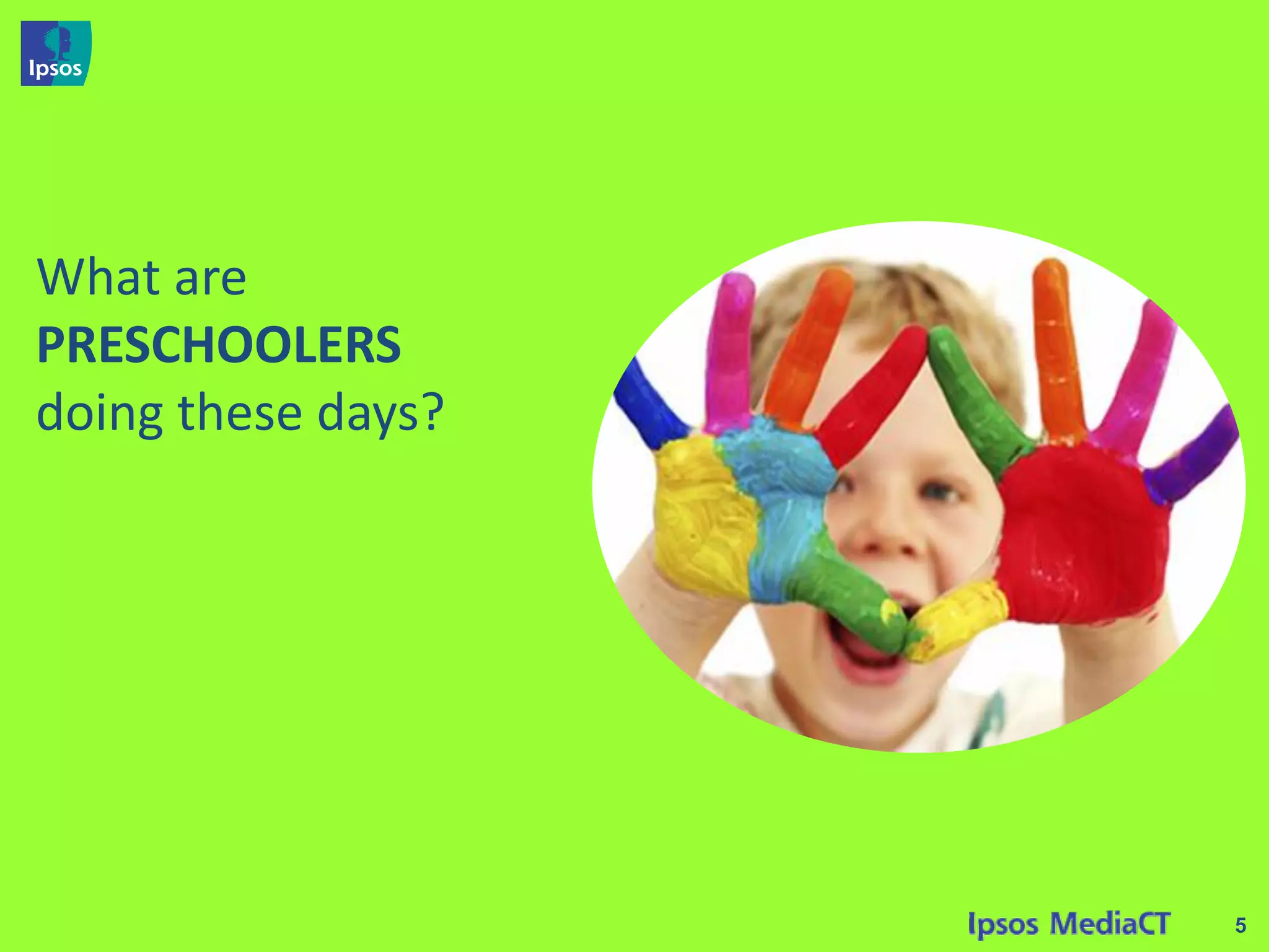 What are
PRESCHOOLERS
doing these days?




                    5
 