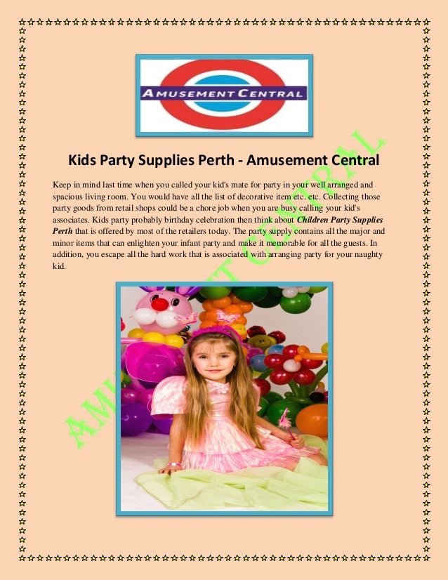 Kids party  supplies  perth  amusement central