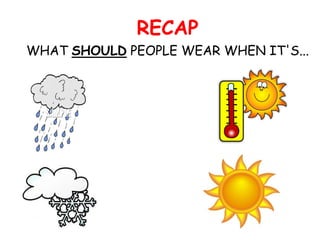 RECAP
WHAT SHOULD PEOPLE WEAR WHEN IT'S...
 