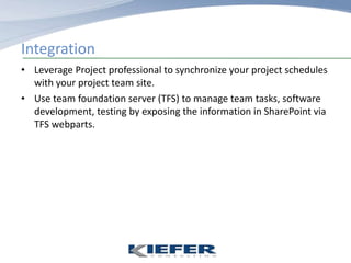 What aspects of the project can be applied to SharePoint?5