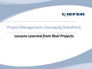 Greg Kiefer - project management and share point 2010
