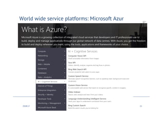 World wide service platforms: Microsoft Azur
30.09.17 Frank Kienle 15
 