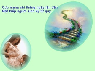 Cưu mang chi tháng ngày lận đận
Một kiếp người sinh ký tử quy
 