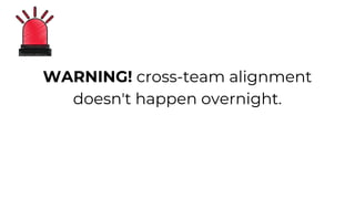 WARNING! cross-team alignment
doesn't happen overnight.
 