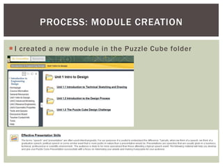 PROCESS: MODULE CREATION

 I created a new module in the Puzzle Cube folder
 